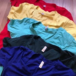 5-pack American Apparel Unisex S Summer Shirt